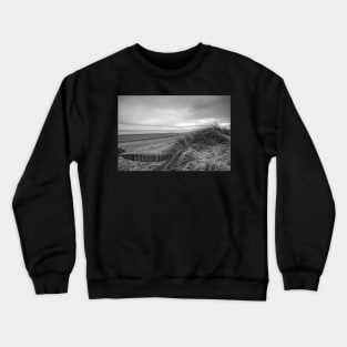 Mablethorpe Sand Dunes, Storm Coming, Black And White Crewneck Sweatshirt